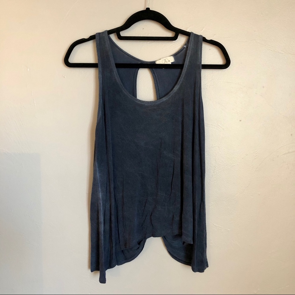 Open Back Blue Tank